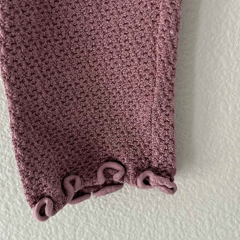 Free People Pink Ruffle Neck Bodysuit - Picture 6 of 8